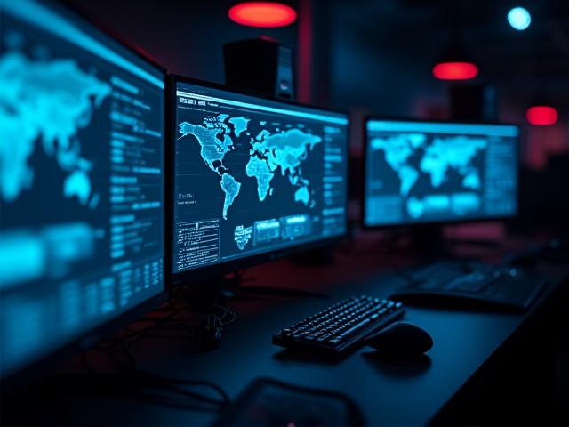 Logistics professional analyzing shipping routes and LTL consolidation data on dual monitors