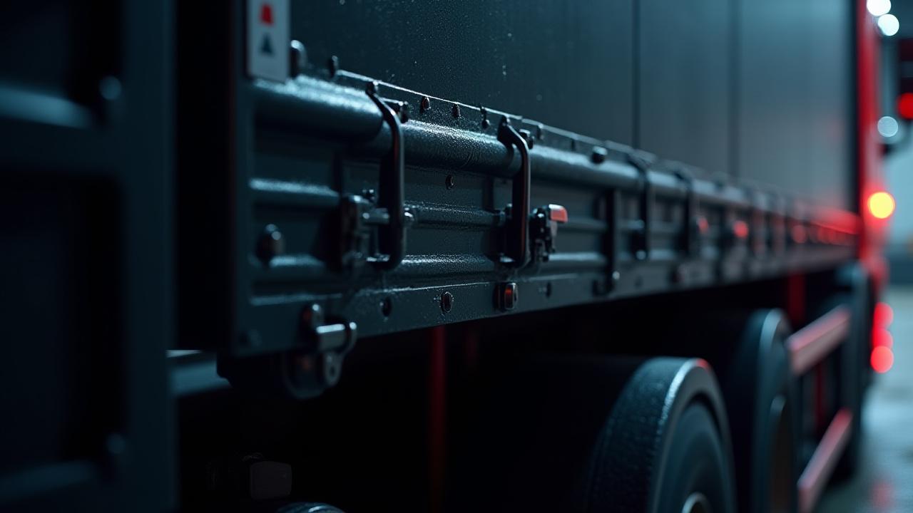 Close-up of a modern temperature control unit on a logistics trailer